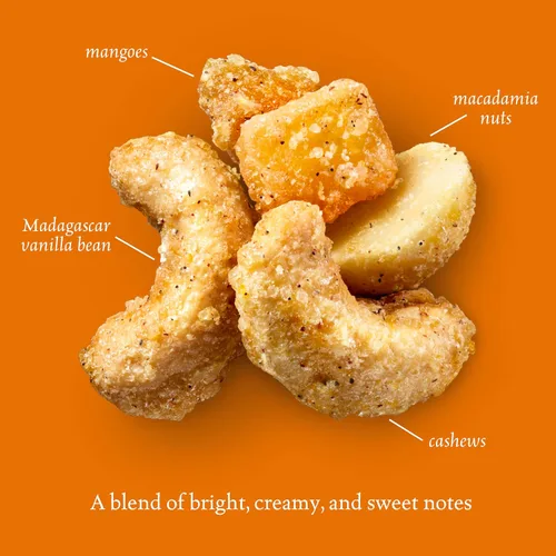 Vista 4 de Sahale Snacks - Mezcla glaseada de nueces de macadamia, anacardos, vainilla y mandarina, 4 onzas (paquete de 6) 6 Packs, Dry-Roasted Deluxe Mixed