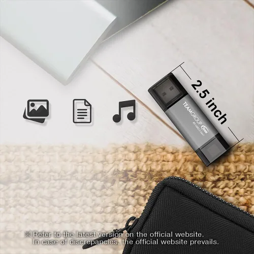 Vista 6 de TEAMGROUP X1 64GB USB 100MB/s 3.2 Gen 1 Tipo A y Tipo C (3.1/3.0) OTG Memoria USB de interfaz dual Compatible