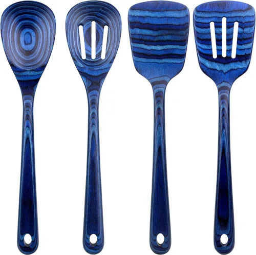 Vista 5 de Totally Bamboo Baltique Malta Collection - Juego de utensilios de cocina de 2 piezas, cuchara medidora y cuchara medidora Juego de utensilios de 2