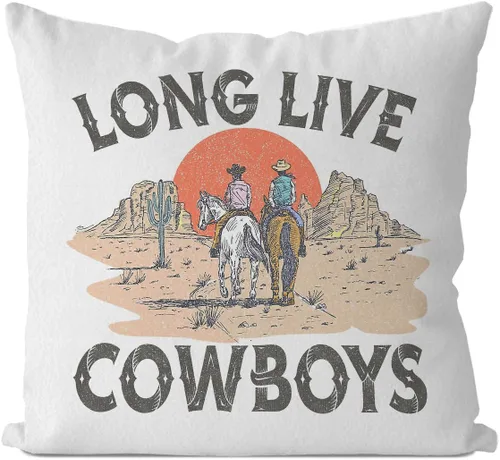 Vista 5 de IWXYI Fundas de almohada Howdy - Decoración occidental del hogar, 18 x 18, estilos suroeste y rancho
