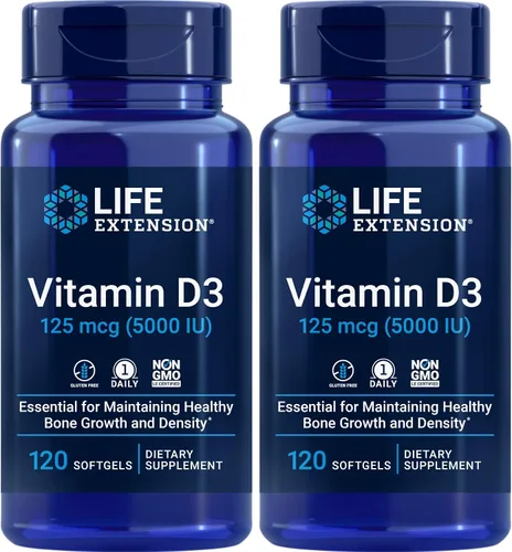Vista 5 de Life Extension Vitamina D3 5000 UI, 120 cápsulas blandas, 125 mcg