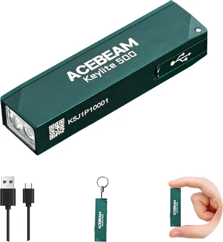 Vista 11 de ACEBEAM Keylite - Linterna de 500 lúmenes altos, luz EDC de bolsillo plano Linterna ultracompacta con LED duales, 6 modos, pequeña mini luz