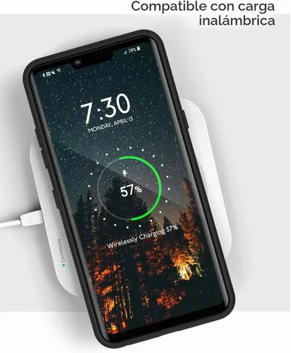 Vista 7 de ENCASED Armadura delgada para LG G8 ThinQ caso (ajuste delgado) cubierta de agarre flexible - negro