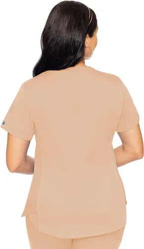 Vista 5 de Med Couture Touch - Camisa médica con cuello en V para mujer Sorbete de albaricoque