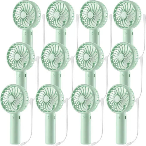 Vista 8 de Tujoe Mini ventilador de mano potente de 3 velocidades, ventilador personal pequeño portátil recargable con base USB para mujeres, maquillaje