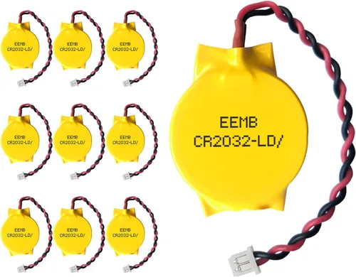 Vista 9 de EEMB Paquete de 10 baterías CMOS CR2032 de litio de 3 V con cables de cable y conector MOLEX, repuesto CMOS para computadora portátil Intel NUC