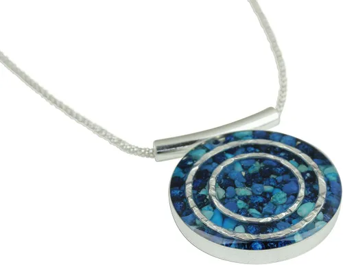 Vista 5 de Stera Jewelry - Pendientes de plata de ley 925 con revestimiento esmaltado, color azul