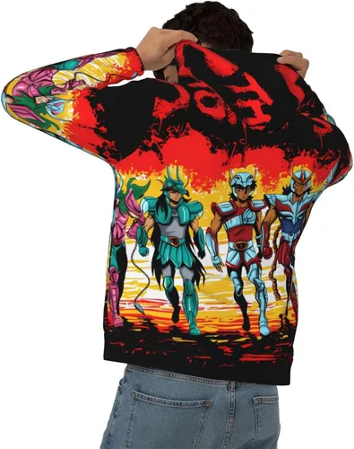 Vista 4 de Mswigs Saint Seiya - Sudadera con capucha y cordón