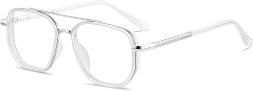 Vista 12 de Aviator Blue Light Blocking Glasses for Women Men Trendy Metal Frame Computer TV Eyeglasses Anti Eyestrain Rojo vino