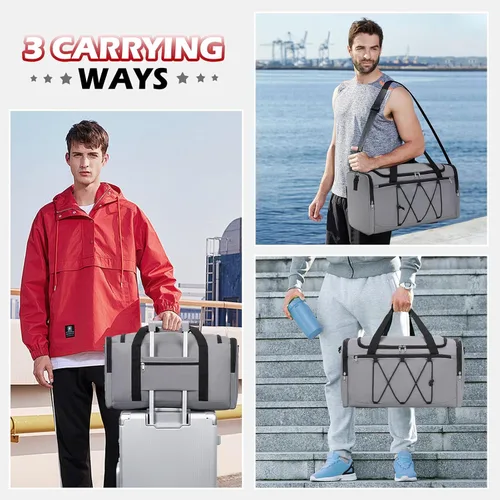 Vista 7 de Bolsa de lona para tenis para viajes, Gris