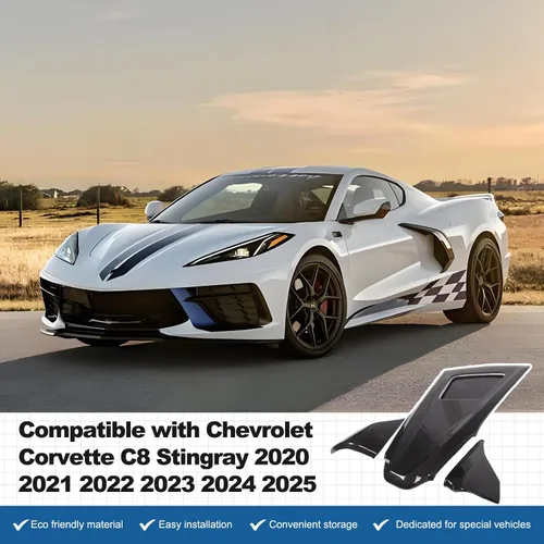 Vista 7 de Cubierta de panel de control compatible con Corvette C8 Stingray 2020-2024 ABS 4 piezas de cubierta de borde superior del salpicadero, accesorios