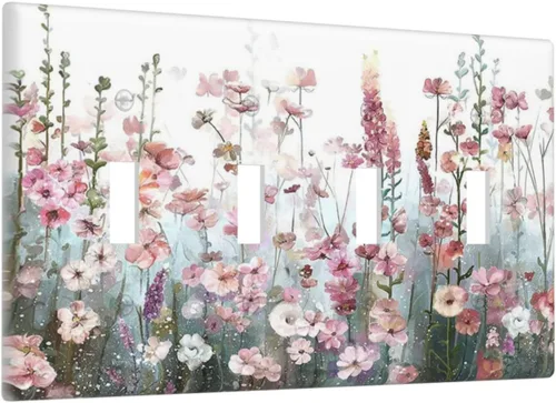 Vista 92 de Cubiertas Decorativas para Placas de Interruptor Diente de León Azul Rústico Citas Inspiradoras Casa de Campo Tablón de Madera Gris 1 Gang Cubierta