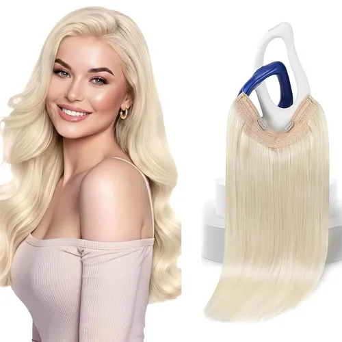Vista 23 de Sunny - Extensiones de cabello humano real, con cable/hilo y clips ajustables, aplicación invisible, 2.82 onzas, 12 pulgadas, color rubio cenizo