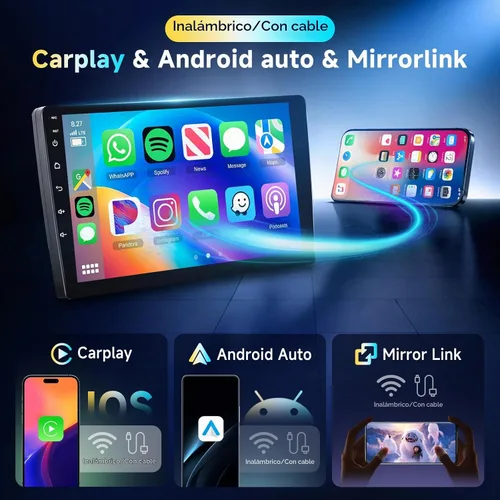 Vista 3 de 6G+128G 8-Core Android Estéreo de coche de doble DIN de 10.1 pulgadas con pantalla táctil IPS, Carplay inalámbrico, Android Auto, radio de coche