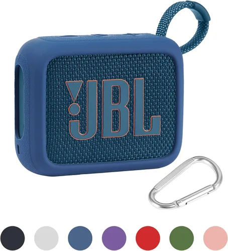Vista 6 de Funda de silicona para altavoz Bluetooth impermeable JBL Go 4, color azul Estuche azul