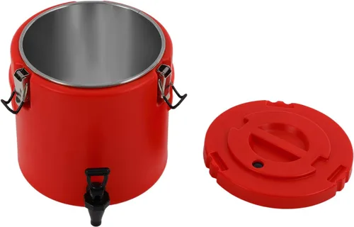 Vista 8 de Dispensador de bebidas aislado, de acero inoxidable, térmico para café frío y caliente, agua, dispensador de bebidas con grifo para hielo, fiesta