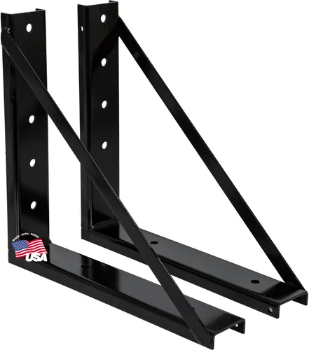Vista 7 de Buyers Products 1701006B - Soportes de montaje formados y atornillados de acero negro para caja de herramientas debajo del camión, juego de 2, 18 x