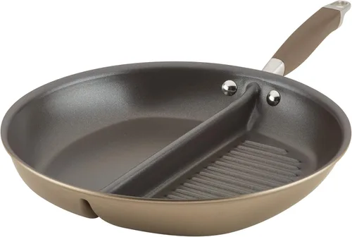 Vista 21 de Anolon Advanced Home Parrilla/Plancha Plana Antiadherente de Doble Quemador Anodizada Dura, 10 x 18 Pulgadas, Índigo