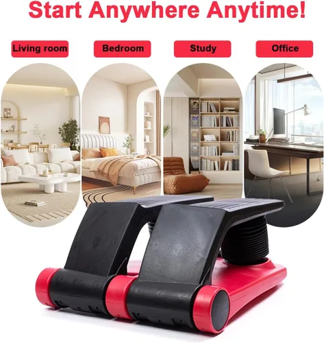Vista 5 de INTBUYING Máquina de fitness escalador paso a paso con bandas resistentes, equipo de ejercicio portátil para escaleras, cardio, de bajo impacto
