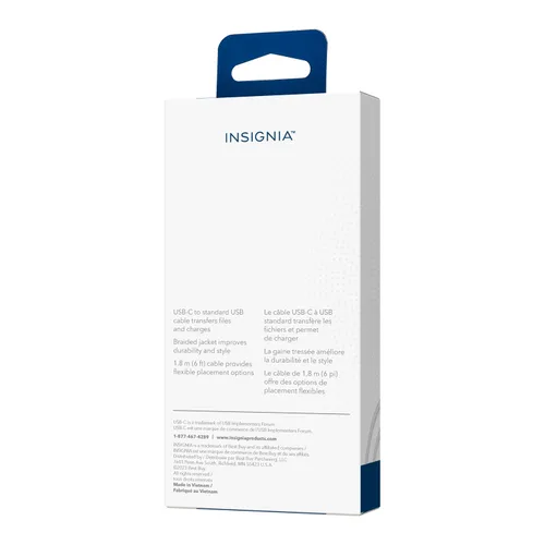Vista 28 de Insignia Cable trenzado USB-C a USB-C (5 pies, morado claro)