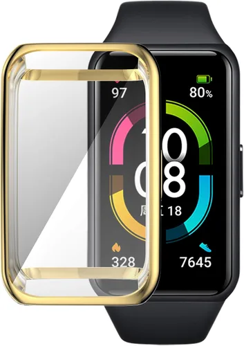 Vista 6 de Senter - Funda para Huawei Honor Band 7, TPU suave y protector de pantalla integrado para Huawei Honor Band 7 Smart Watch