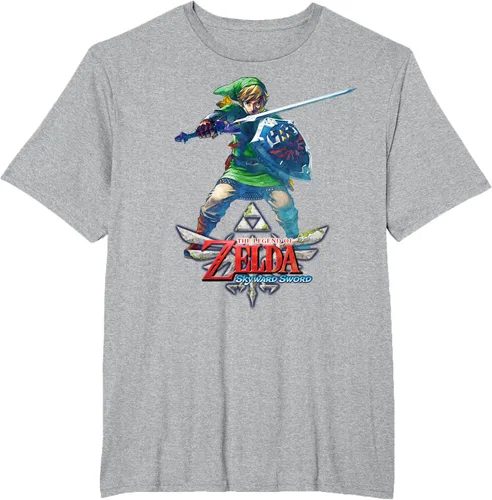 Vista 32 de Camiseta Nintendo Zelda Skyward Sword Link Ready for Battle Negro