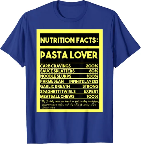 Vista 22 de Pasta Lover Nutrition Facts: The Ultimate Carb Connoisseur's T-Shirt Negro