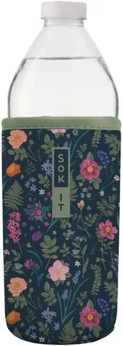 Vista 141 de Sok It BotlSok Funda para botella de agua con cubierta de neopreno aislante (Floral abstracto, se ajusta a CamelBak o Nalgene de 12 onzas)