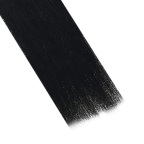 Vista 9 de RUNATURE Extensiones de cabello humano con punta en U, extensiones de cabello humano negro azabache, extensiones de cabello humano con punta