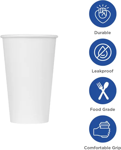 Vista 2 de Karat Taza de papel para café expreso de 4 oz, 1000 unidades, taza desechable para enjuague bucal, para bebidas calientes y frías, blanca (C-K504W)
