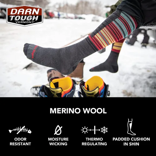 Vista 6 de Darn Tough Vermont Calcetines de esquí acolchados Function 5 OTC para hombre, color negro, talla XL