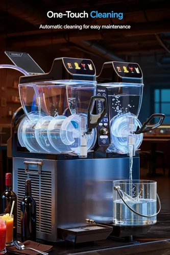 Vista 8 de 30L Commercial Slushie Machine 2-Tank Frozen Drink Maker for Margarita