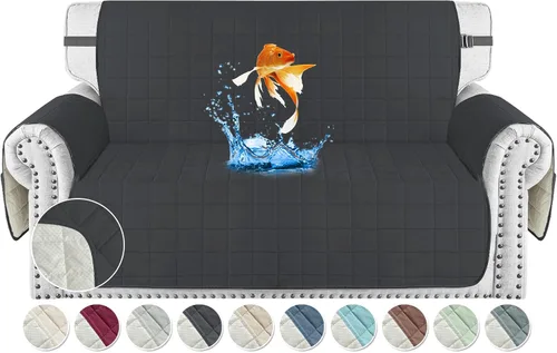 Vista 30 de MAXIJIN Fundas impermeables para sofá de 3 cojines, aptas para mascotas, fundas acolchadas para sofá de 69 pulgadas, lavables, protector de sofá