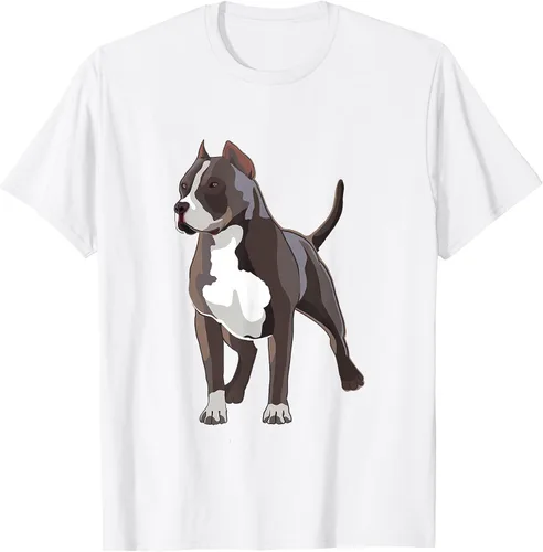 Vista 23 de American Bully Dog Holder Illustration for Dog Lovers T-Shirt Negro
