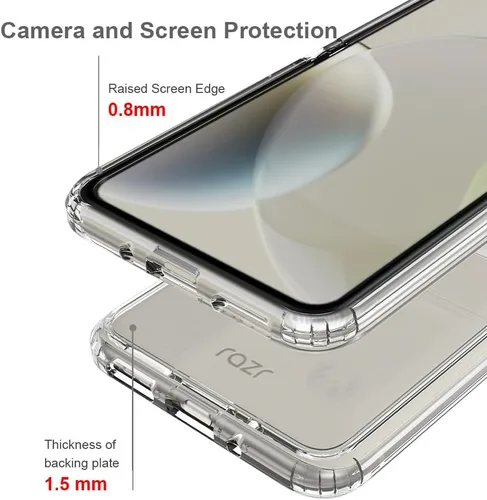 Vista 10 de Funda para Motorola Razr-2023: panel trasero transparente premium + cubierta de parachoques de TPU para Moto Razr 2023 (YKL transparente)