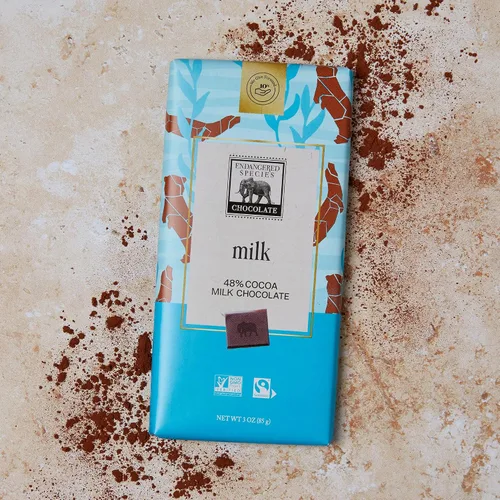 Vista 7 de Barra de chocolate con leche en peligro de extinción (48% de cacao)