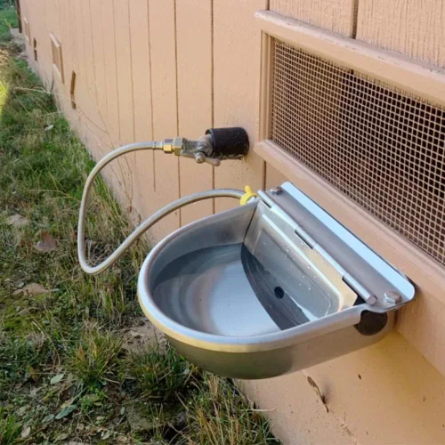 Vista 7 de Bebedero automático de acero inoxidable 304 con válvula de flotador y manguera de agua de 3/4 pulgadas – Cuenco autolenado para perro, gato, pollo