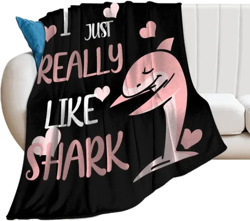 Vista 2 de Manta de tiburón para regalo, manta de franela de forro polar de 40 x 50 pulgadas, suave, acogedora y ligera, mantas para sofá, cama, sofá de viaje