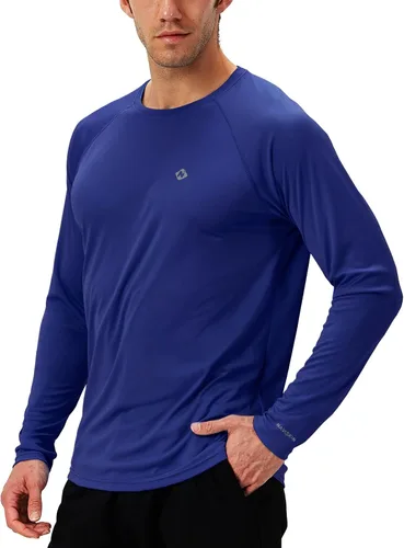 Vista 2 de NAVISKIN - Camisas de protección contra erupciones para hombre, camisetas de natación FPU 50+ con protección solar ultravioleta, de manga larga