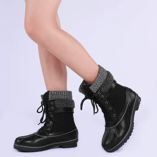 Vista 7 de DREAM PAIRS Botas de nieve de invierno para mujer