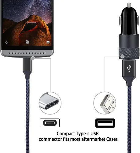 Vista 3 de Cargador de coche USB tipo C para Samsung Galaxy S21+ S21 Ultra 5G S20 FE S20+ S10 Plus Note20 A52 A51 A71 A72 A10e, Google Pixel 5 4a, adaptador