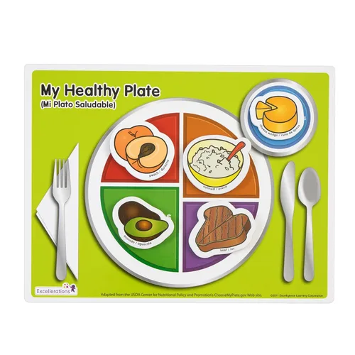 Vista 5 de Excellerations My Healthy Plate Magnet Nutrition and Food Activity Set for Kids Pack of 4 A partir de 3 años, PreK+, paquete de 4 para niños