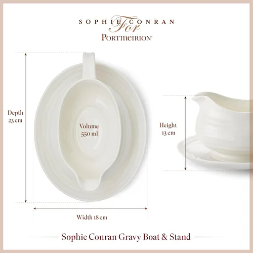 Vista 6 de Portmeirion Sophie Conran - Bote y soporte para salsa, 24 onzas