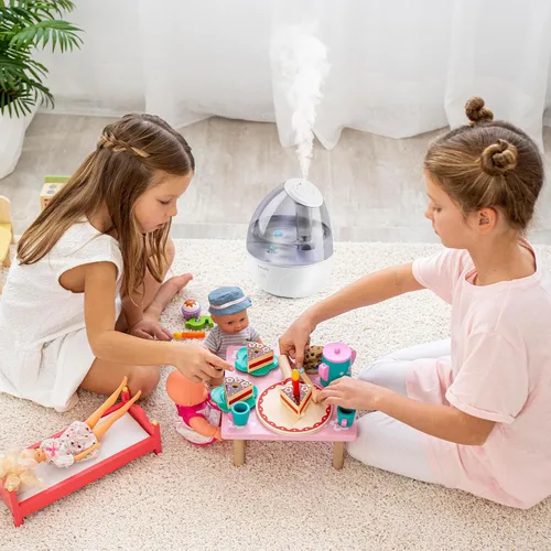 Vista 6 de Humidificador de niebla fría para dormitorio, humidificadores pequeños de 2L para dormitorio y oficina, humidificador de 25 dB para habitación