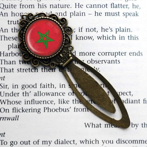 Vista 3 de Morocco Moroccan Flag Bronze Bookmark