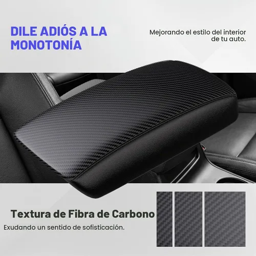 Vista 3 de Autorder Funda de consola central para Hyundai Tucson 2016-2019 2020 2021, accesorios de fibra de carbono, funda impermeable antiarañazos