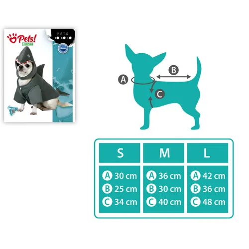 Vista 3 de Disfraz para Perro Talla M Tiburón