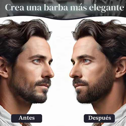 Vista 2 de Kit de aseo de barba negra resistente al agua de larga duración para hombre, bolígrafo de punta de micro-tenedor, cepillo de cerdas para bigote