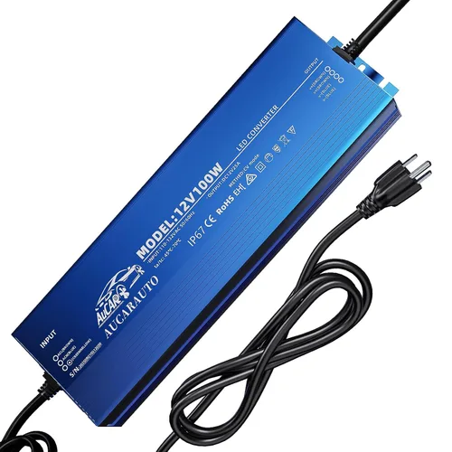 Vista 9 de Fuente de alimentación impermeable IP67 para controlador LED, 60 vatios/5A/5.91 pies, 110 V CA a 12 V CC, adaptador de transformador de bajo voltaje