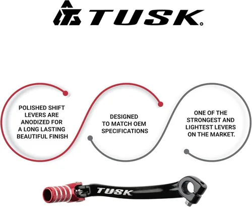 Vista 6 de Tusk Palanca de cambios plegable, punta negra/roja, compatible con Honda CRF50F 2004-2026